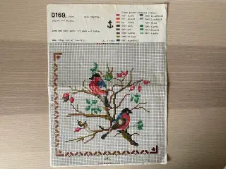 Anchor mønster nr. D169: Fugle på grene, pude