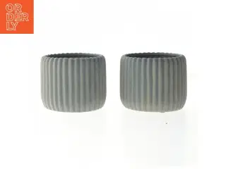 Rillede grå potter (str. Ø 11 cm)