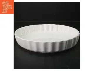Hvid porcelænstærtefad (str. 27x4 cm)