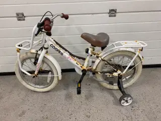 Børnecykel 16 tommer hvid med støttehjul
