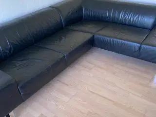 chaiselongsofa Sort læder