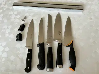 Knive med magnetskinne