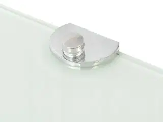 Hjørnehylde m. krombeslag hvidt glas 25x25 cm