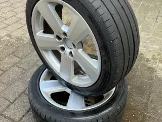 7" Alu. fælge med dæk.