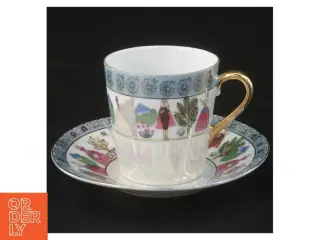Mokkakop Porcelænskop med underkop (str. Ø. 11 cm ø 6 cm)