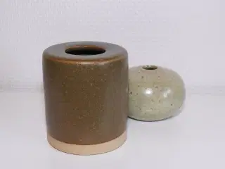 Vase med douche grøn glasur fra Sondrup Keramik