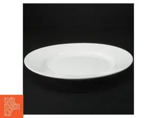 Hvid porcelænstallerken, 5 stk, flade (str. 23 x 3 cm)