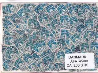 Danmark 200 stk Afa 45/80 Stemplet/ustemplet.