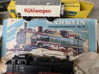 Märklin skinner, lokomotiv samt vogne