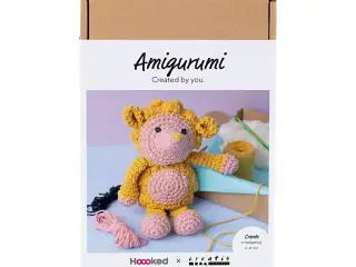 DIY Kit Amigurumi, Pindsvin, lys rosa, varm gul, 1 pk.