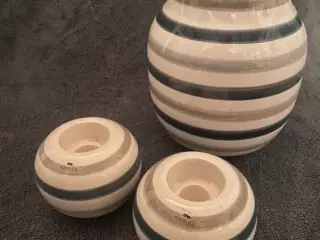 Kähler vase og lysestage 