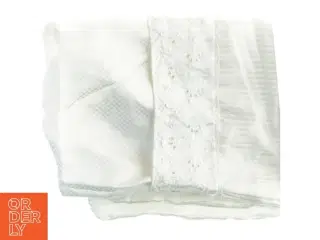 Hvid blonde kant hovedpudebetræk (str. 65x55 cm)