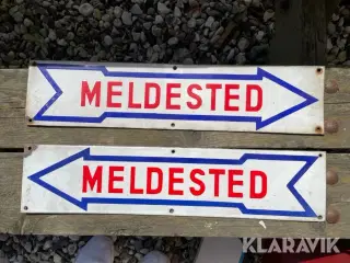 Emaljeskilte “Meldsted", 2 styk.