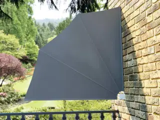 Sammenklappelig sidemarkise til altan grå 140 x 140 cm