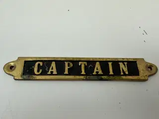 Vintage messing skilt 'Captain'
