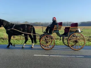 Jagtvogn årgang ca. 1900 med gummihjul/gummiring