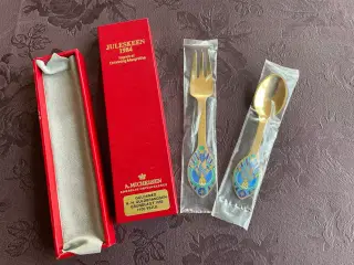 Forgyldt juleske og julegaffel fra 1984