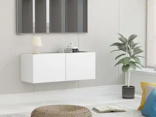 Tv-bord 80x30x30 cm konstrueret træ hvid