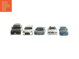 Sæt med fem metal legetøjsbiler (str. ca. 11 cm)