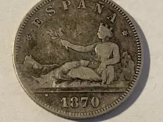 2 Pesetas Spain 1870