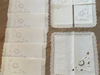 Håndbroderede stofservietter