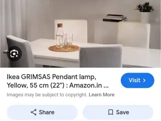 Loftslampe IKEA Grimsås Gul 2 stks Nye