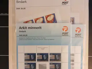 Grønland (134) Småark. Planche med 4 postfriske **