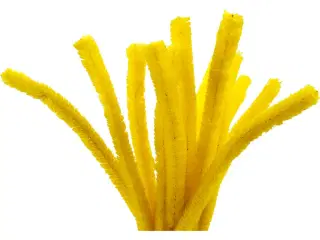 Chenille, L: 30 cm, tykkelse 15 mm, gul, 15stk./ 1 pk.
