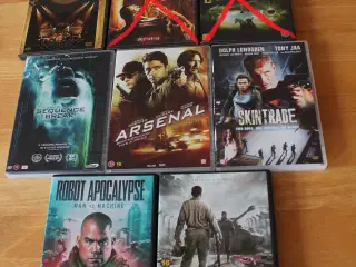  6 blandede action/musik dvd'er
