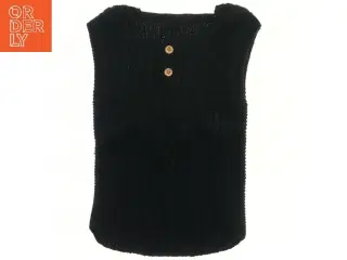 Sort strikket vest (str.  25x40 cm)