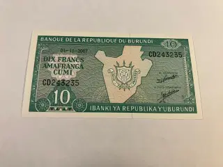 10 Francs Burundi 2007