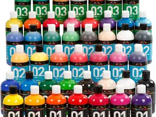 A-Color Akrylmaling, ass. farver, 45x500ml/ 1 pk.