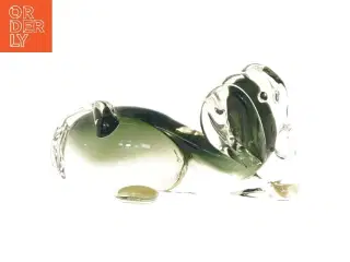 Glasdachshund figur fra holmegaard(str. 16 cm)