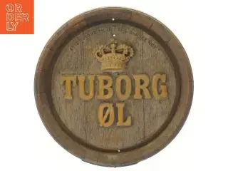 Vintage Tuborg Øl træskilt fra Tuborg (str. Ø 40 cm)