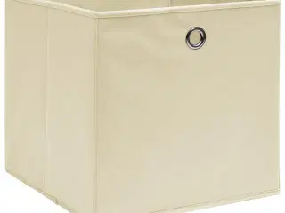 Opbevaringskasser 10 stk. 32x32x32 stof cremefarvet