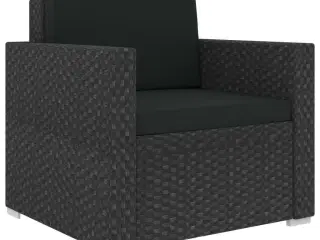 Loungesæt til haven 6 dele med hynder polyrattan sort