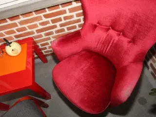 Lækker rød vintage lænestol