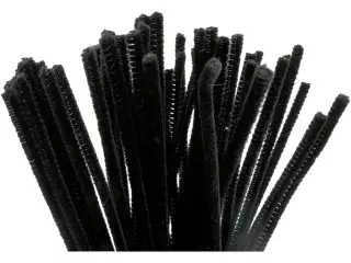 Chenille, L: 30 cm, tykkelse 6 mm, sort, 50stk./ 1 pk.