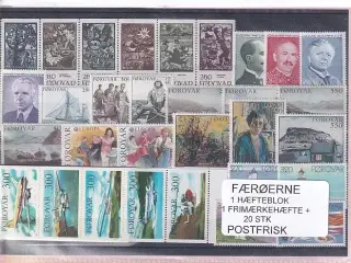 Færøerne - 1 Hæfteblok + 1 Frimærkehæfte + 20 Stk. - Postfrisk