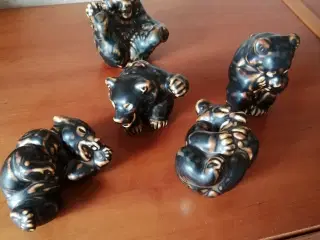 Brun Bjørne familie Kongeligt porcelæn