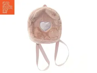 Lyserød rygsæk med glimmerhjerte (str. 29x26 cm)