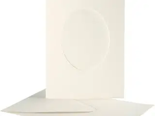 Råhvide Passepartoutkort med Kuvert - 10 Sæt