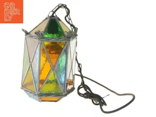 Farverig glaslanterne (str. 30x20 cm)