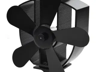 Varmedrevet ovnventilator 5 blade sort