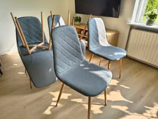 6 x Spisebordsstole - Grå stof