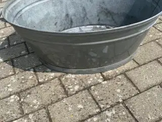 Zink balje, stor, mål: længde 80 cm, bredde 56 cm,