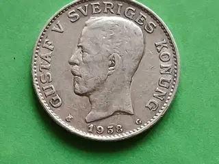 Svensk 1 krone 1938 