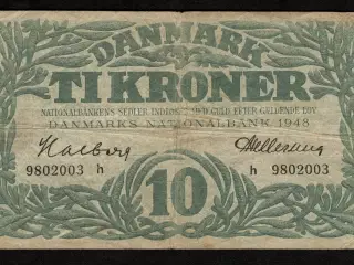 10 Kr Seddel 1948 H