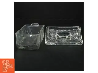 1940-50&#39;er Art Deco Glas Smørboks med låg