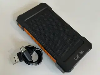 Powerbank med solceller og lys